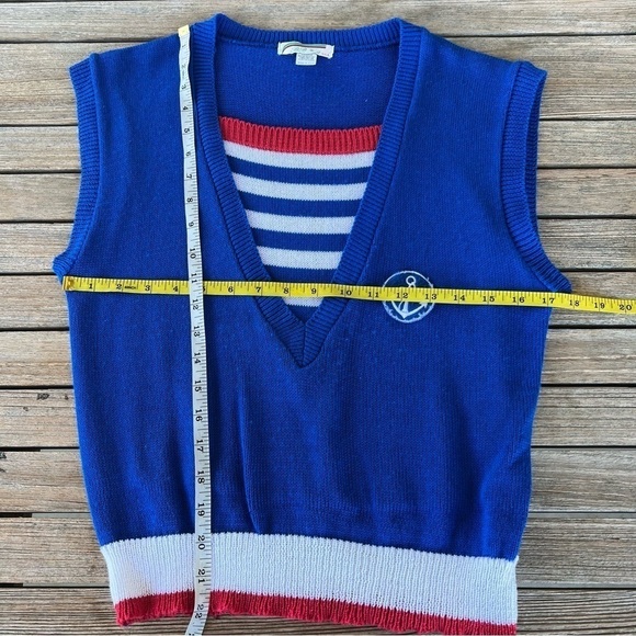 Vintage B.B. Knit Nautical Sailor Knit Skirt Set Medium Red White Blue USA Made - Picture 6 of 9